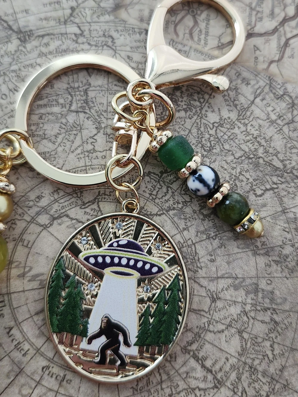 Big Foot Purse Charm or Keychain Aventurine Agate Jasper Jade Handcrafted